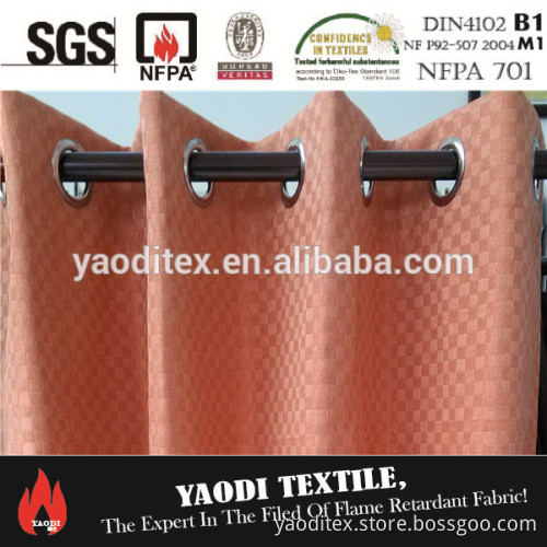 Wholesale 100% polyester fire retardant blackout curtain fabric